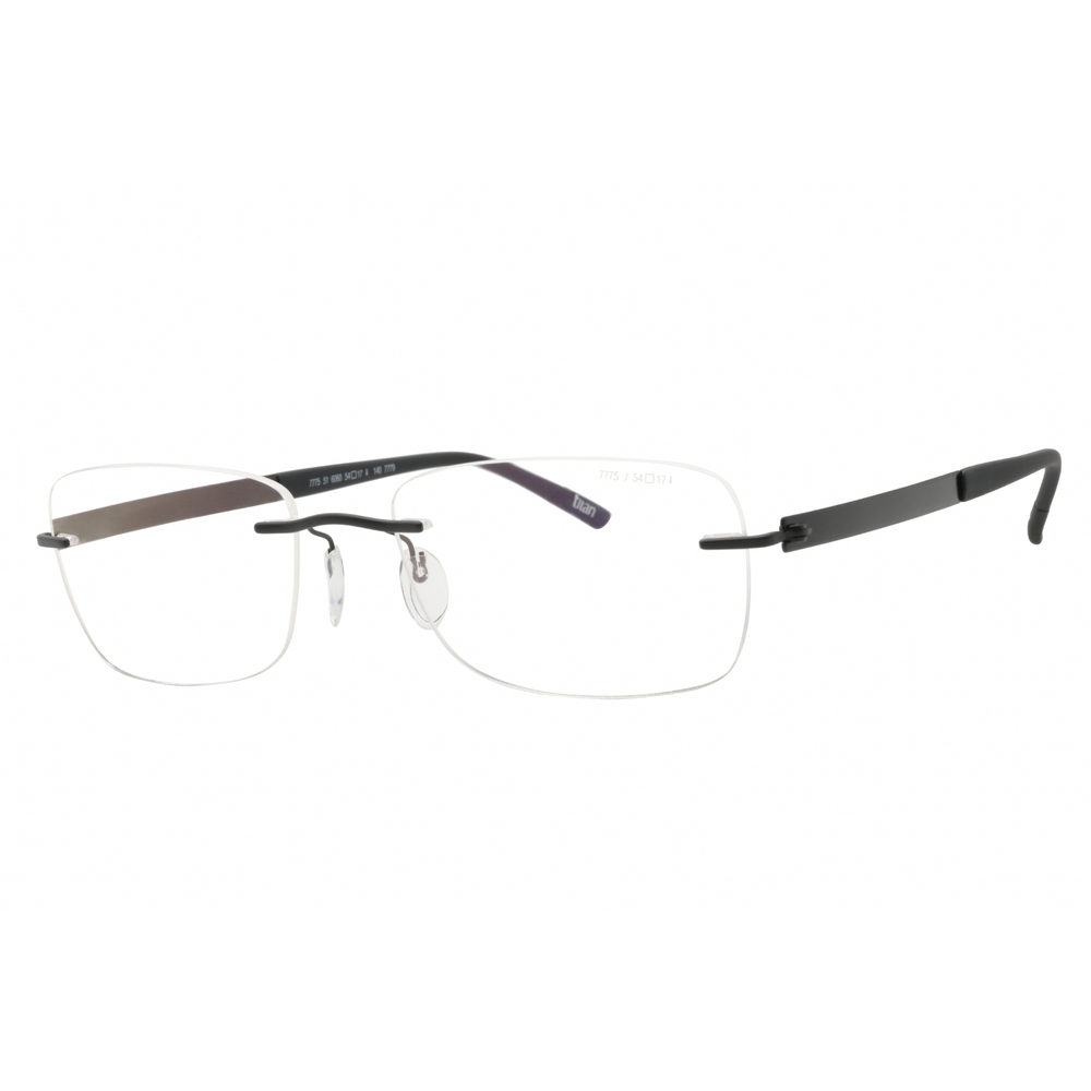 NWT Silhouette Titan impessions 7775/75 Black Chrome Rectangle 52mm Eyeglasses